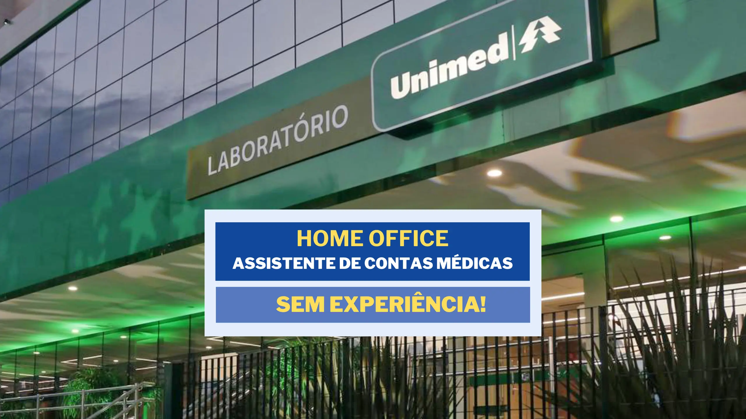 Não precisa ter experiência! Unimed Nacional abre vagas HOME OFFICE para Assistente de Contas Médicas 100% remoto