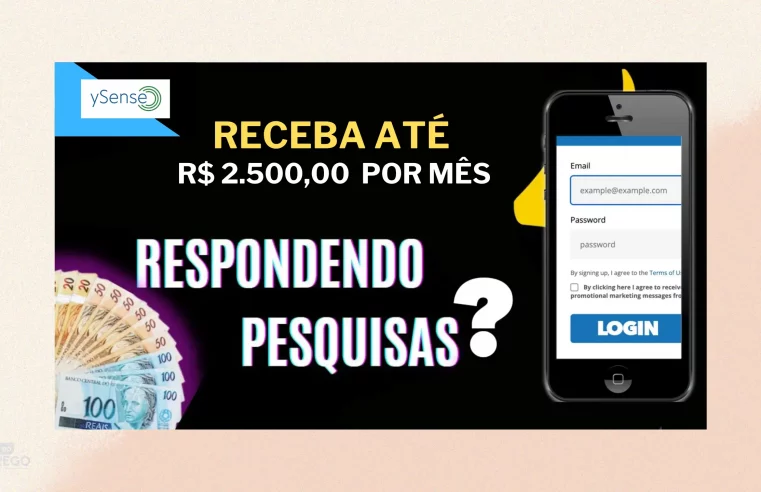 Ganhe até R$ 2500,00 por mês! ySense Brasil abre novas vagas para Pesquisadores Online com pagamentos em Dólares ou Euros; Veja como funciona