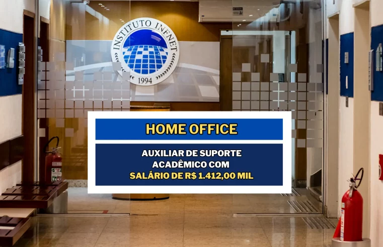 Instituto Infnet abriu vaga HOME OFFICE para Auxiliar de Suporte Acadêmico com salário de R$ 1.412,00 mil