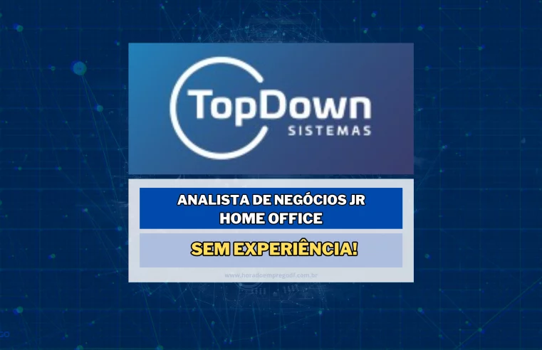 Sem experiência! TopDown abre vagas HOME OFFICE com salário de R$ 5.500,00 MIL para Analista de Negócios Jr