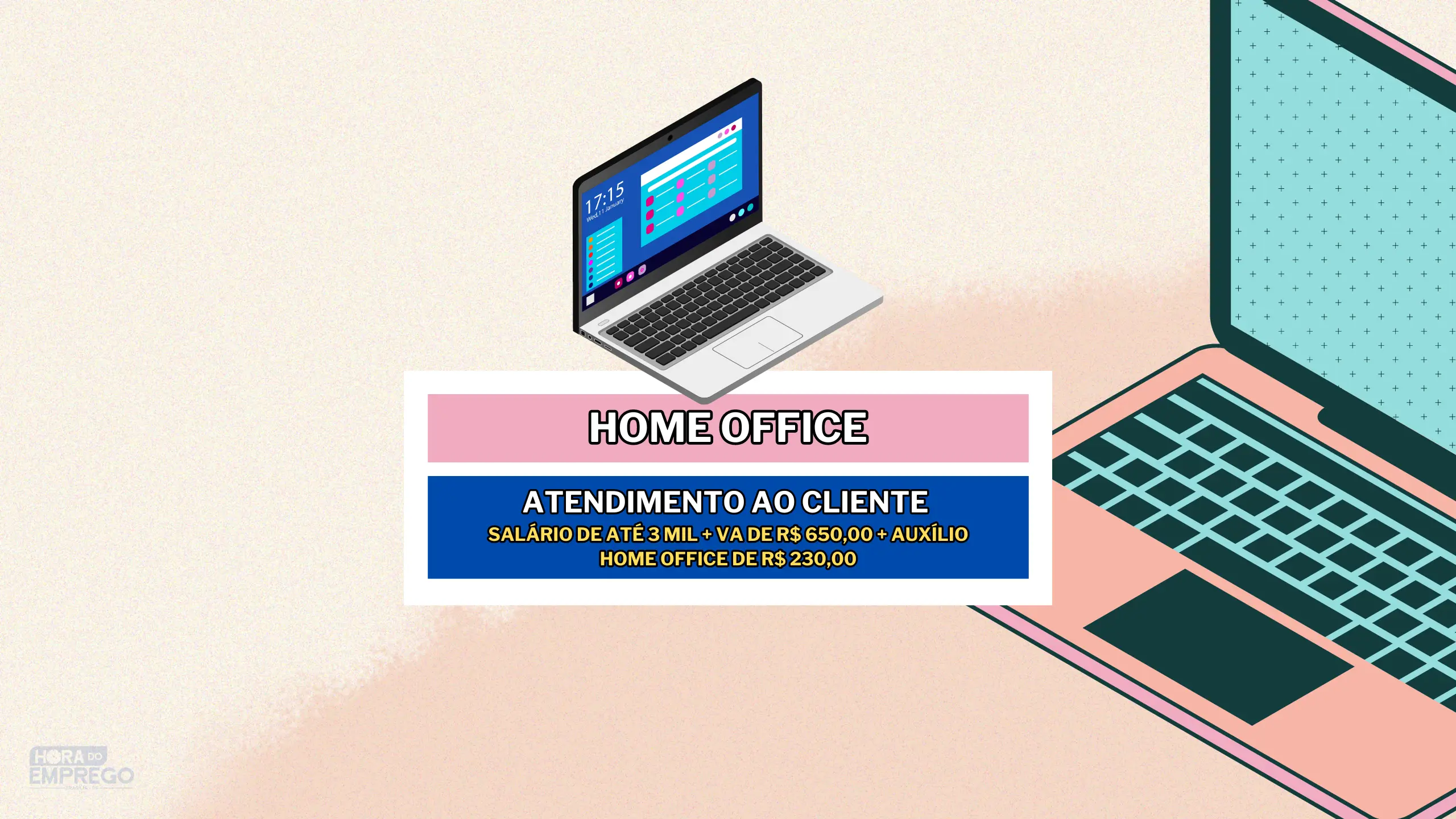 Home Office para Atendimento ao Cliente com Salário de até 3 mil + VA de R$ 650,00 + Auxílio Home Office de R$ 230,00