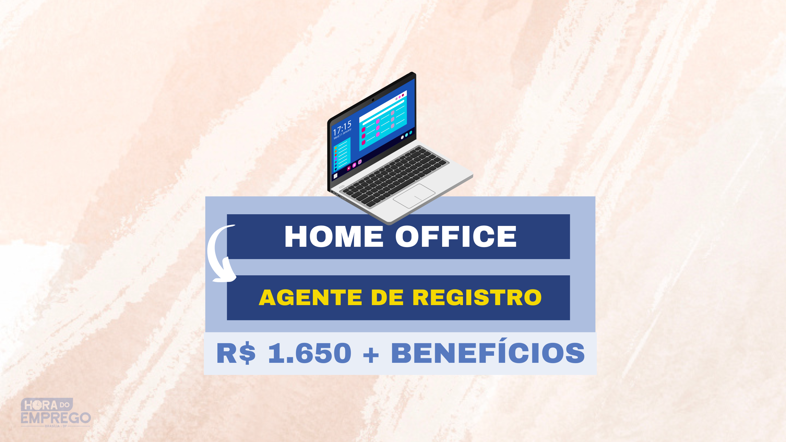 03 Vagas 100% Home Office para Agente de Registro das 8h às 18h com Salário de R$ 1.650,00