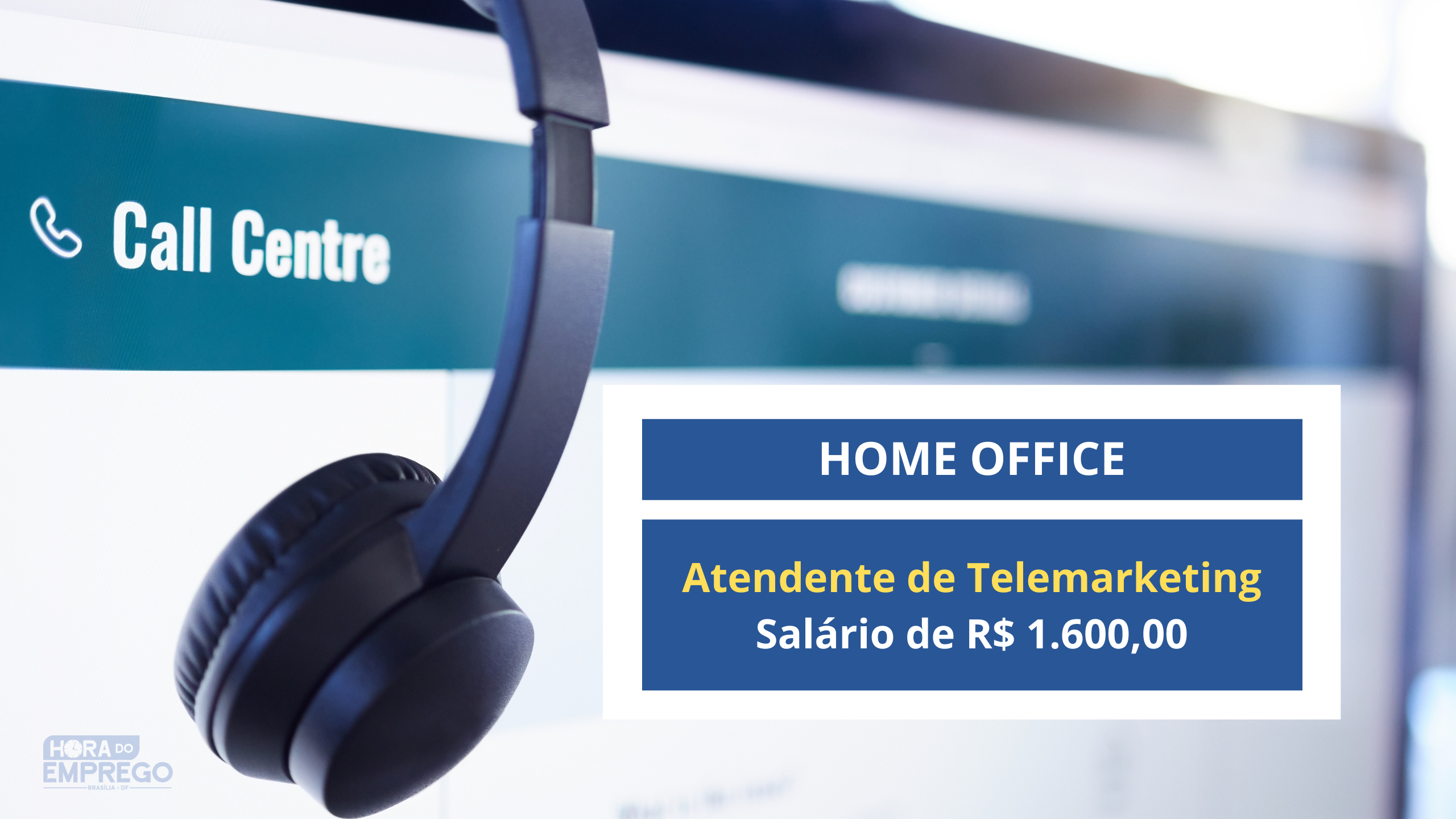 05 vagas 100% Home Office para Atendente de Telemarketing com Salário de R$ 1.600,00